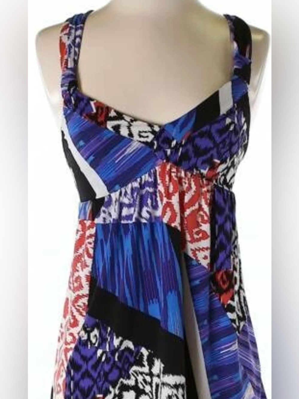 GUESS Jeans Multicolor Abstract Print Halter Tank Top Size M